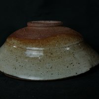 Brush Decorated Oval Karatsu Dish (flower motif)